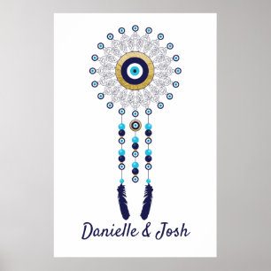 Poster Mau Nazar - Olho Mandala - Sonho Catcher de Azul D