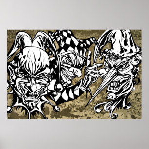 Poster Mau, palhaços assustadores