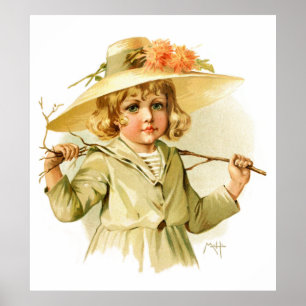 Poster Maud Humphrey: Menina do inverno com ramo