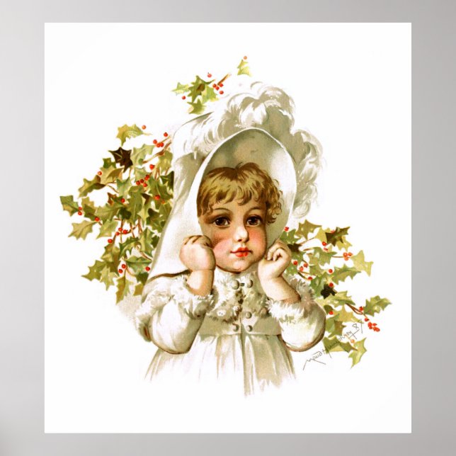 Poster Maud Humphrey: Menina do outono com Holly (Frente)