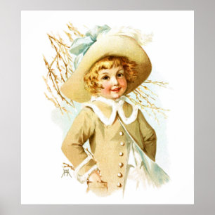 Poster Maud Humphrey: Menina do primavera sob o Catkin do