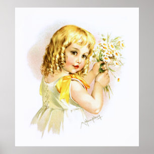 Póster Maud Humphrey: Menina do verão com margaridas