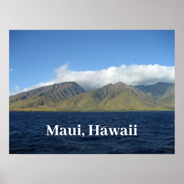 Poster Maui Havaí Belas Montanhas Oceano (Frente)