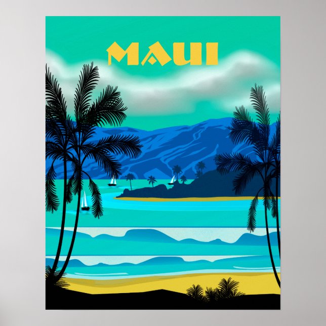 Póster Maui Hawaii Viagem (Frente)