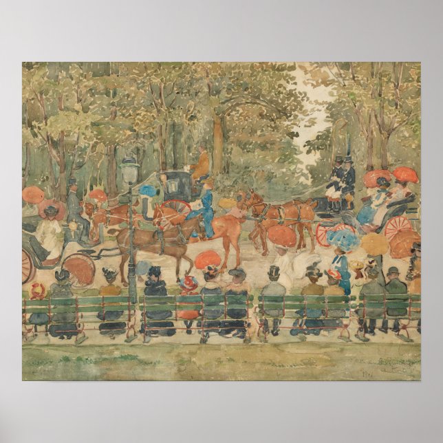 Poster Maurice Prendergast - Central Park, 1901 (Frente)