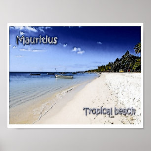 Poster Maurícia - praia tropical -
