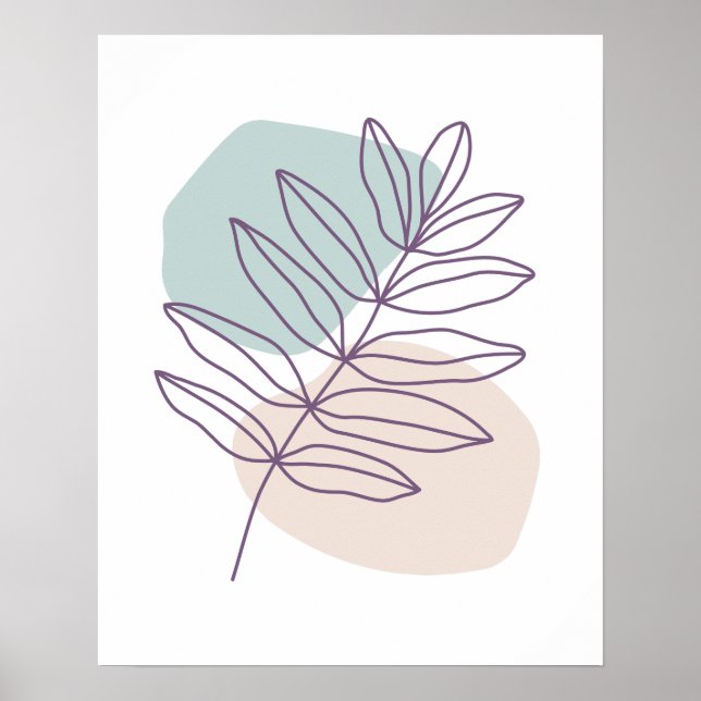 Poster Mauve Sair com Círculo Verde e Castanho Minimalist (Frente)