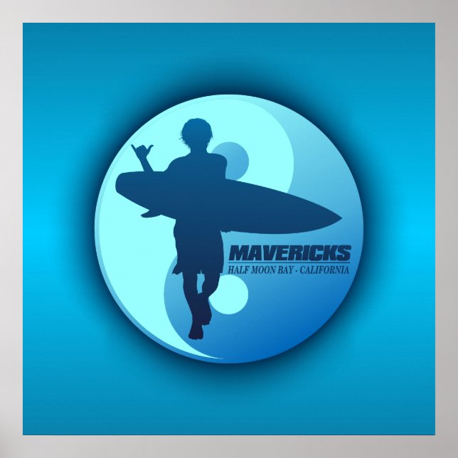 Poster Mavericks -Half Moon Bay (Azul) (Frente)