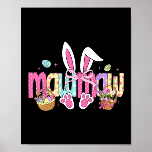 Poster Mawmaw Laço de Orelhas de Coelho Páscoa (Frente)