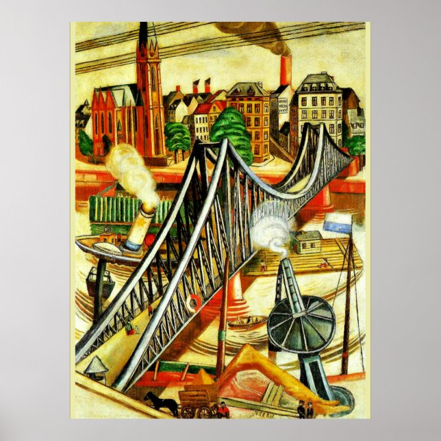 Poster Max Beckmann - A Ponte de Ferro, pintura de arte (Frente)