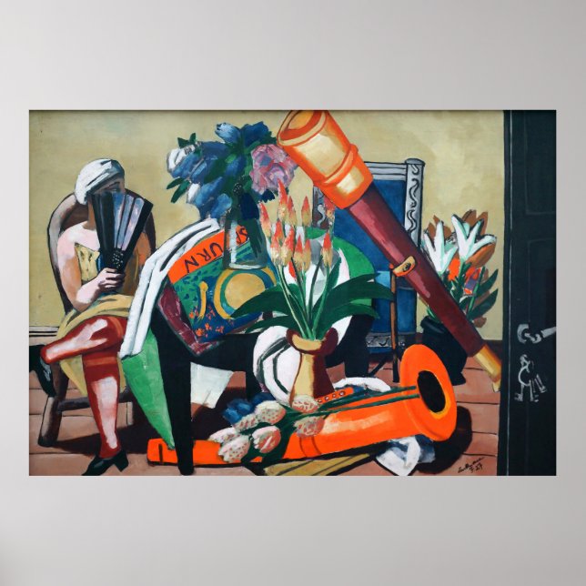 Poster Max Beckmann - Großes Stillleben mit Fernrohr (Frente)