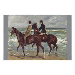 Póster Max Liebermann: Dois Cavaleiros na Arte da Praia