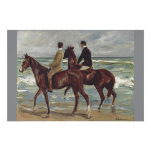 Póster Max Liebermann: Dois Cavaleiros na Arte da Praia