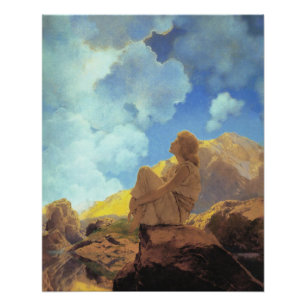 Póster Maxfield Parrish Manhã 1922 Nuvem Azul Arte Fina