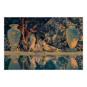 Póster Maxfield Parrish O Jardim de Alá 1918 Arte Fina