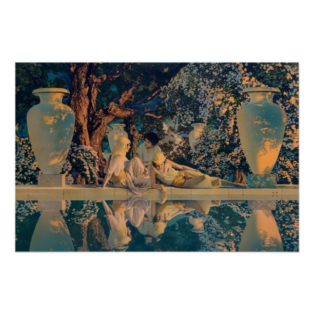 Póster Maxfield Parrish O Jardim de Alá 1918 Arte Fina (Frente)