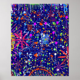Poster Maximalismo Abstrato: Roda-gigante à Noite