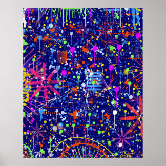 Poster Maximalismo Abstrato: Roda-gigante à Noite