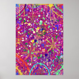 Poster Maximalista Abstrato em Cor Ousada