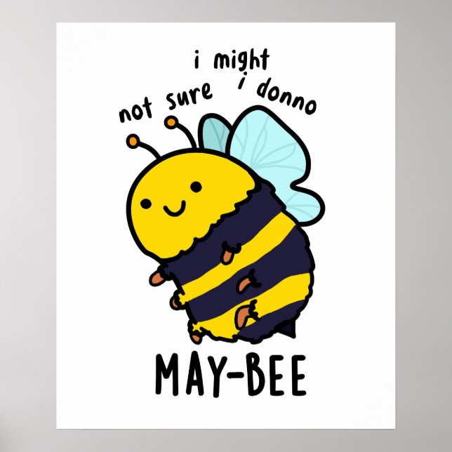 Poster May-Bee Engraçado Insett Bee Pun (Frente)