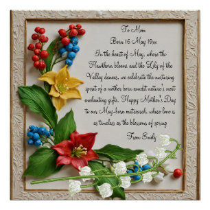 Póster May Blossoms Hawthorn e Lily of the Valley