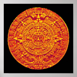Póster Mayan / Aztec Calendar print