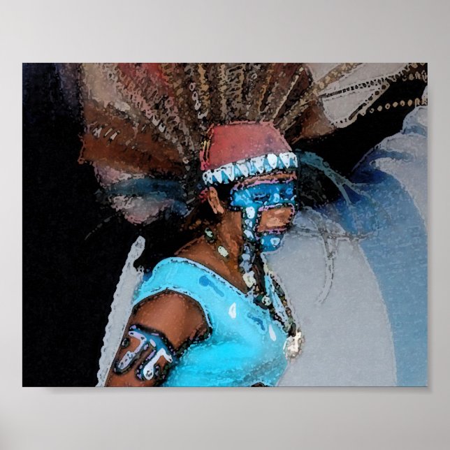 Poster Mayan Dancer-Female (Watercolor) (Frente)