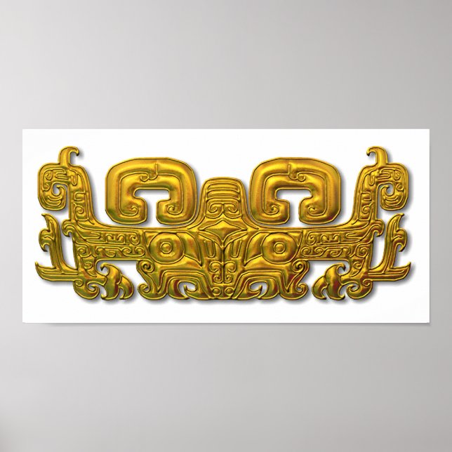 Poster Mayan Jaguar - Dourado (Frente)