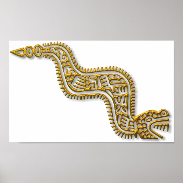 Póster Mayan Serpent-gold (Frente)