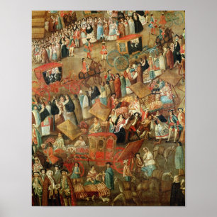 Poster Mayor em México, detalhe da plaza de carruagems