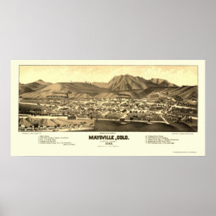 Póster Maysville, Mapa Panorâmico do CO - 1882