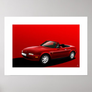 Poster Mazda MX-5, Miata, Roadster de Eunos