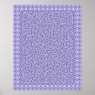 Poster Maze Hexágono Roxo