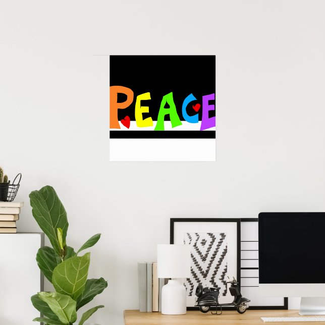Poster MAZIPOODLES Paz Arco-íris (Escritório em casa)