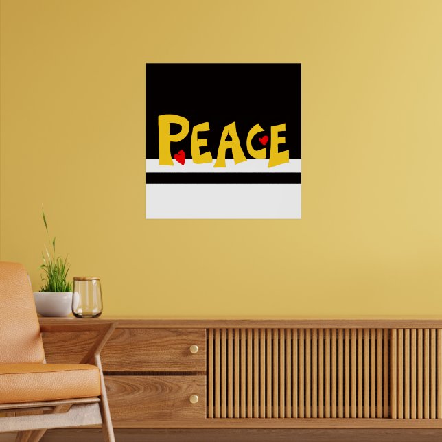 Poster MAZIPOODLES Peace Yellow (Sala de Estar 2)