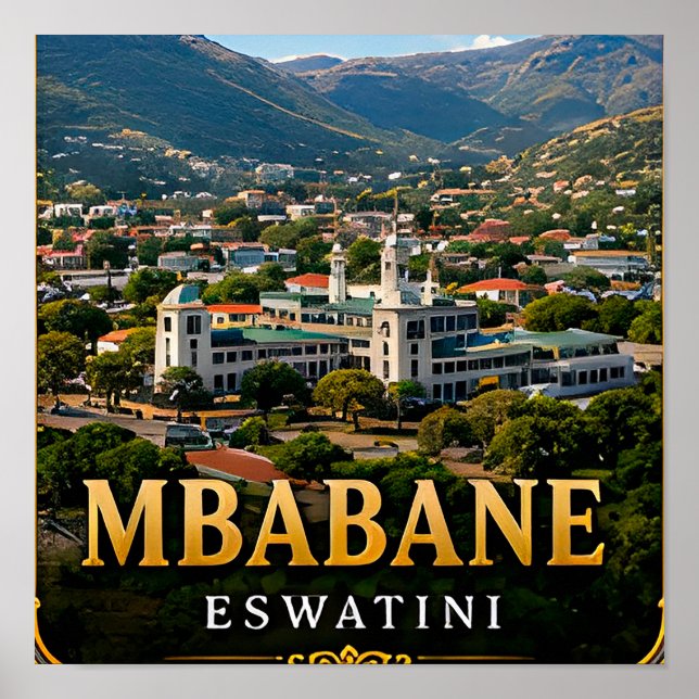 Poster Mbabane Vales Verdes e Terras Altas de Eswatini (Frente)