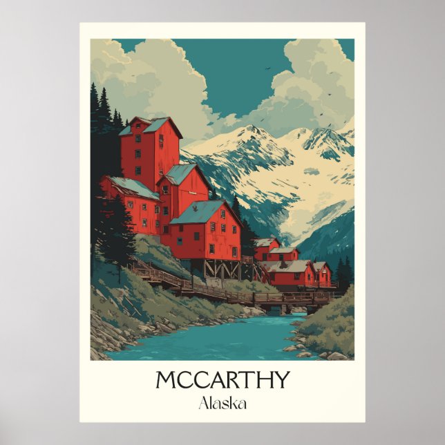 Poster McCarthy Cidade Histórica do Cobre no Alasca (Frente)