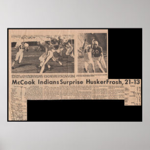 Póster McCook JC ganha sobre Nebraska Frosh em 1969 21-13