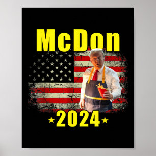 Poster Mcdon 2024 Engraçado Donald Trump Batata Frita Coz