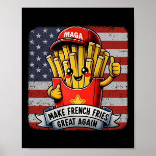 Poster Mcdon Engraçado Donald Trump Batata Frita Cozinhan