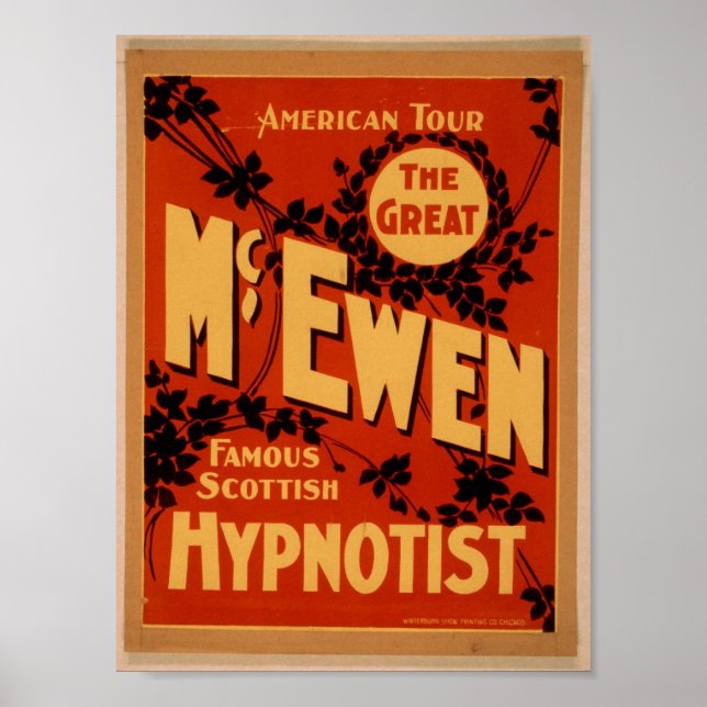 Póster McEwen, Teatro Vintage 'Hypnotist' (Frente)