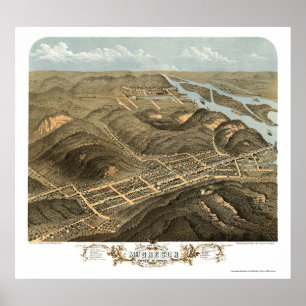 Poster McGregor, mapa panorâmico de IA - 1869