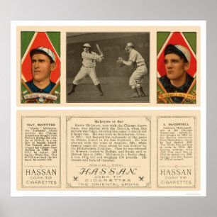 Póster McIntyre no basebol 1912 de White Sox do bastão