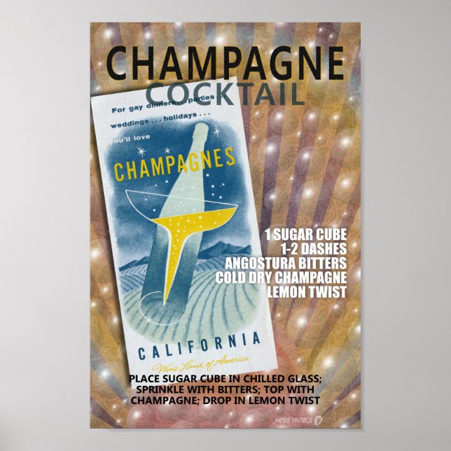 Poster MCM CHAMPAGNE COCKTAIL RECIPE vers 2 (Frente)