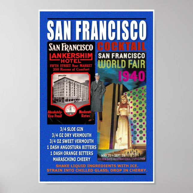 POSTER MCM COCKTAIL RECIPE 'SAN FRANCISCO' (Frente)