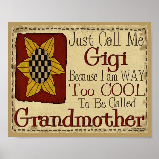 Poster Me chame de Gigi. Estou Legal demais para a avó (Frente)