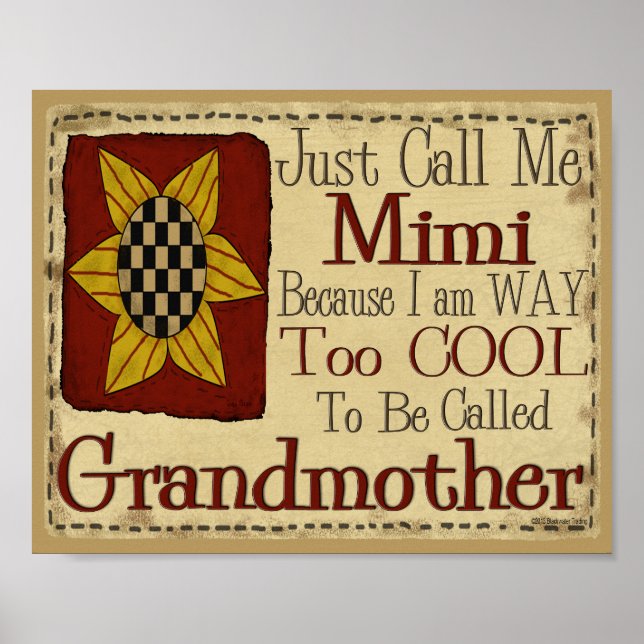 Poster Me chame de Mimi. Estou Legal demais para a avó (Frente)