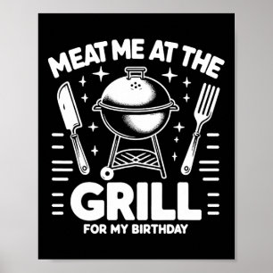 Poster Me Coloque Na Grelha Para A Festa De Churrasco De