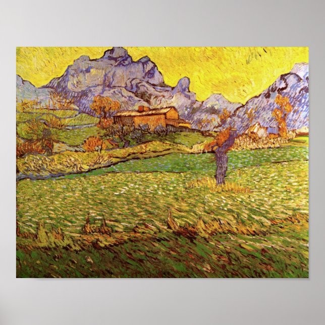 Poster Meadow in the Mountain Van Gogh Fine Art (Frente)