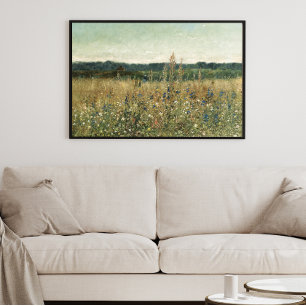 Poster Meadow, óleo de vintage na canvas, belas artes